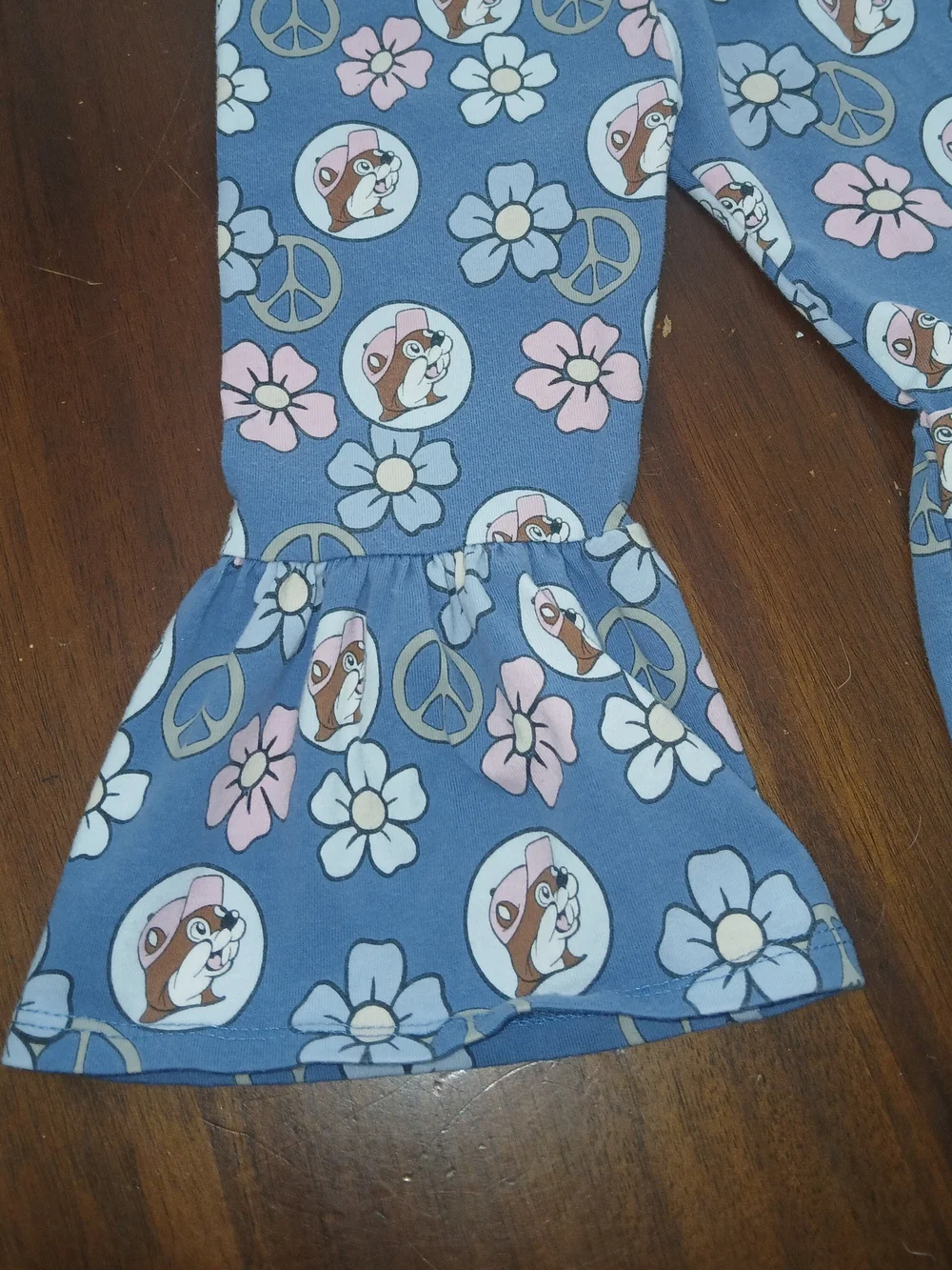 Kids Blue Floral & Character Ruffle Pajama Pants